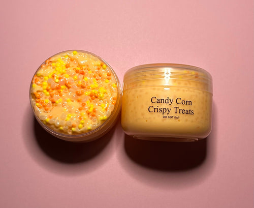 Candy Corn Crispy Treats- White glue slushy slime