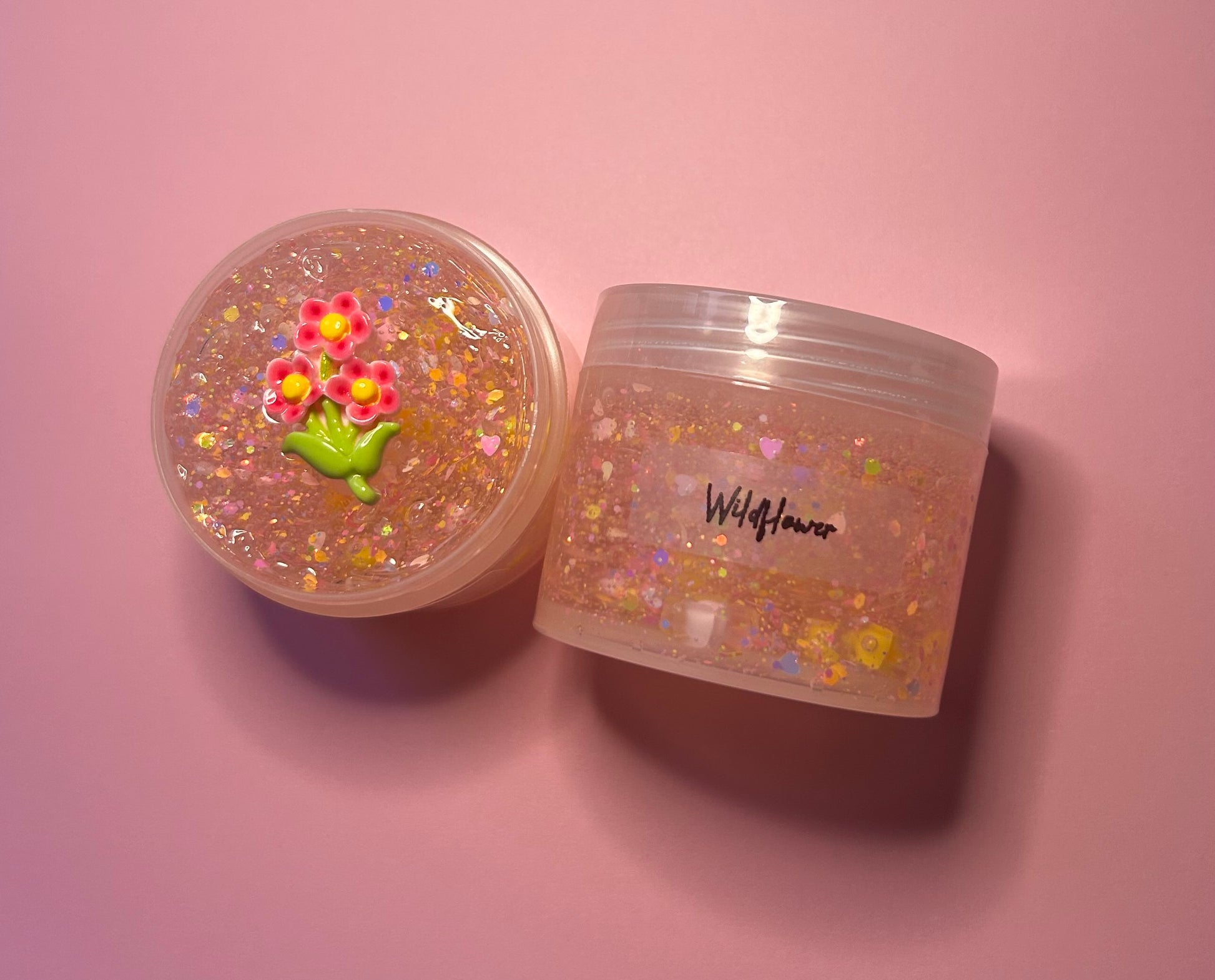 Wildflower - Coated clear slime with beads